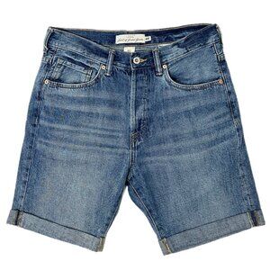 L.O.G.G. MEN’s Jean Shorts 31 Med Wash Denim Cuffed Cotton Button Fly